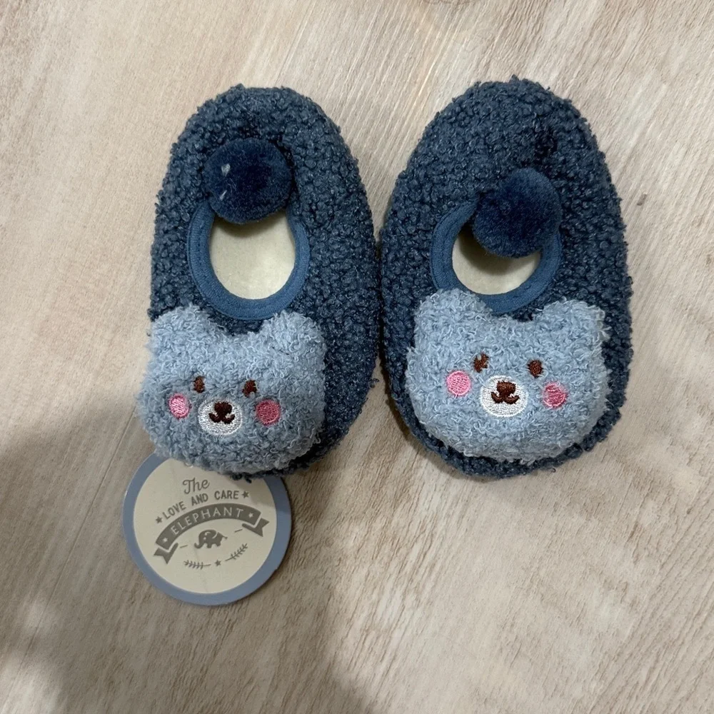 Cute Blue Bear Slippers